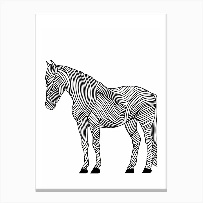 Zebra animal lines art Canvas Print by JBJart Justyna Jaszke
