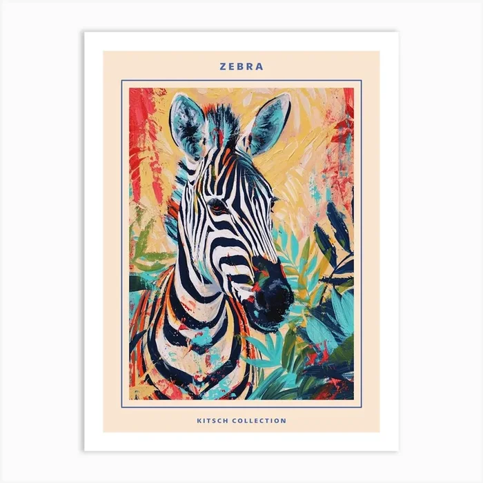 Zebra Brushstrokes Poster 2 Art Print by Bubblegum Kitsch