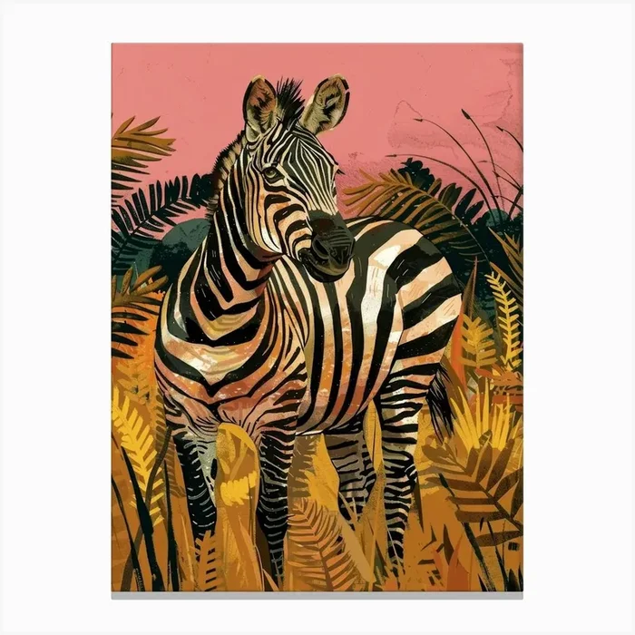 Zebra Canvas Print 2 Canvas Print by Moving Clouds Art