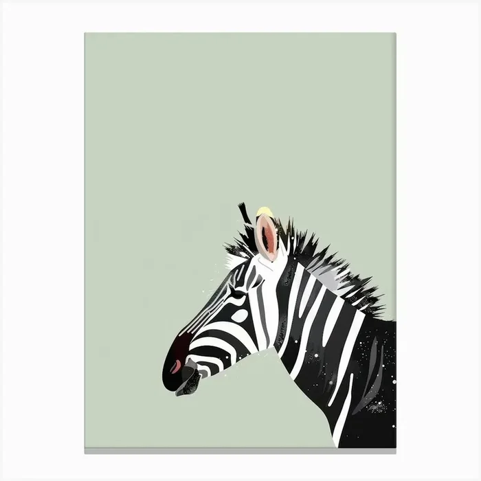 Zebra Canvas Print Canvas Print by Moving Clouds Art