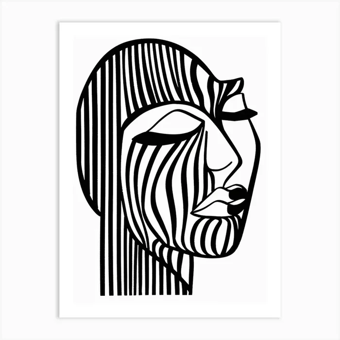 Zebra Head Art Print by Moving Clouds Art
