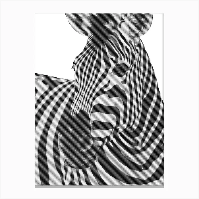 Zebra Line Art Canvas PrintAB by Andika Bahtiar