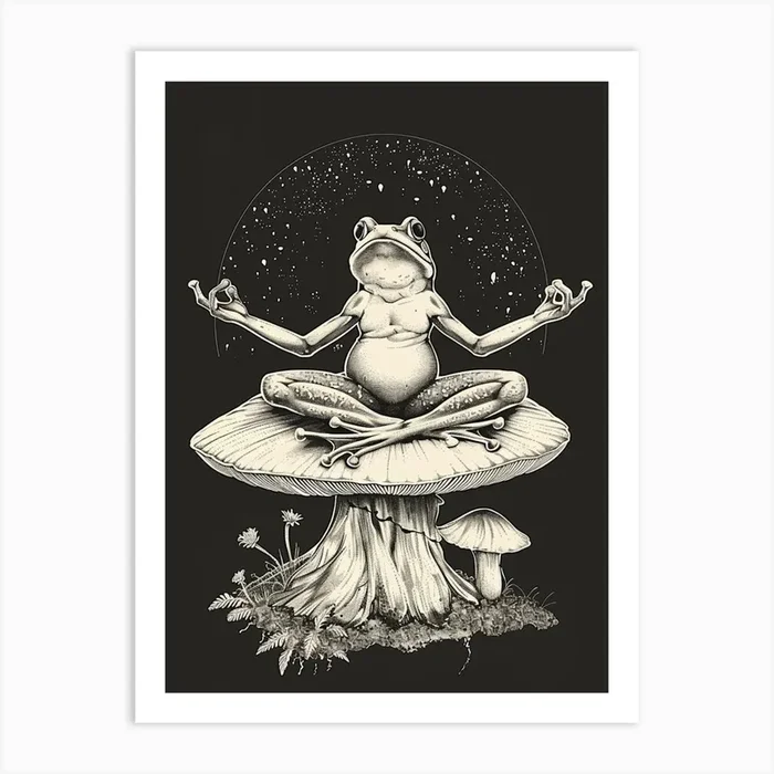 Zen Frog Art Print by Lilith and Lemon