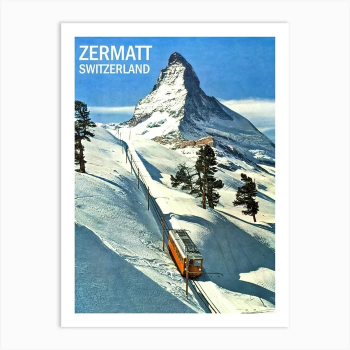 Zermatt, Switzerland Art Print by Vintage Spirit