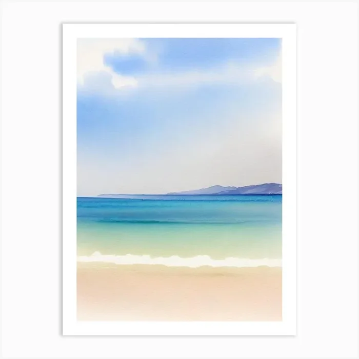 Zlatni Rat Beach 2, Croatia Watercolour Art Print by Sand & Surf Prints