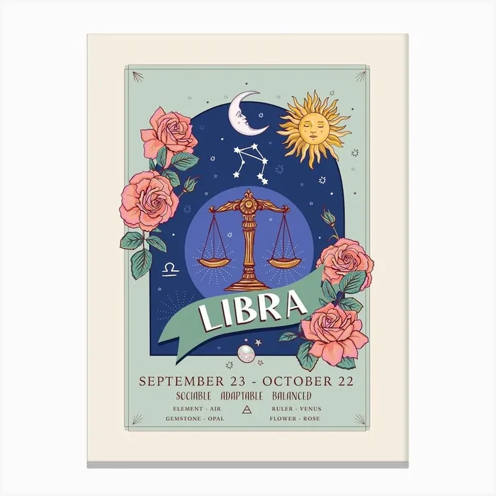 Zodiac Sign Libra Canvas Print by Angie Spurgeon