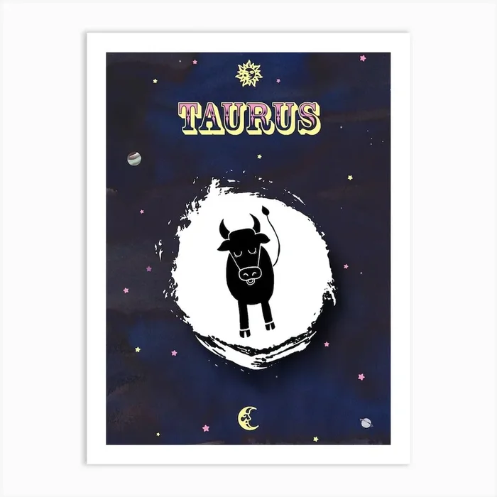 Zodiac Taurus Art PrintS by Sugarviolet