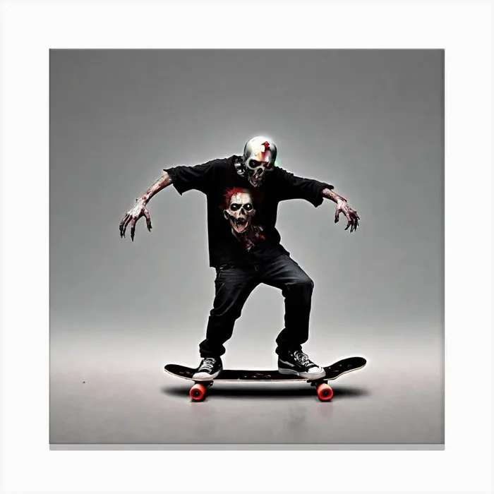 Zombie Skateboarder Canvas PrintR by RAVENSTONE