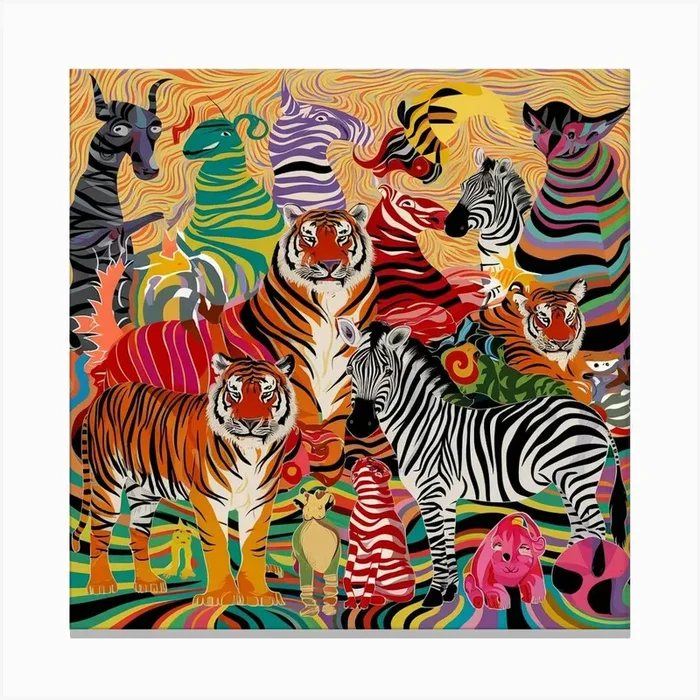 Zoo Animals 1 Canvas Print by LunaTess