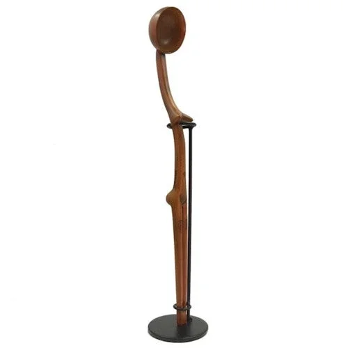 Zulu African Ceremonial Spoon With Stand Sculpture